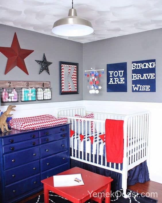 Erkek bebek odası dekorasyonu 